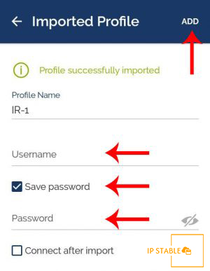 زینه Save password را تیک بزنید و Username و Password